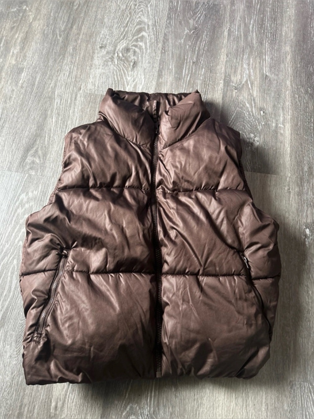 Old Navy Brown Quilted Puffer Vest